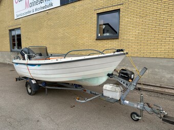 Terhi 6020 (2002) med Yamaha 25 HK (2001) + trailer & udstyr – Nyserviceret – 45.000 kr